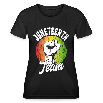 Juneteenth Team African American 1865 Black - Frauen Funktions-T-Shirt - Schwarz - Vorne - AI Model Female 172 light (172cm)