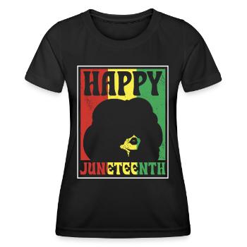 Fröhlicher Juneteenth African American 1865 Black - Frauen Funktions-T-Shirt - Schwarz - Vorne - AI Model Female 172 light (172cm)