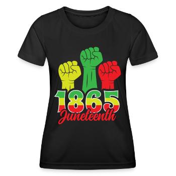 1865 Juneteenth Afrika Afro-Américain noir - T-shirt sport Femme - noir - Devant - AI Model Female 172 light (172cm)