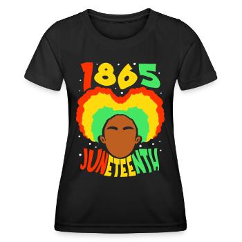 1865 Juneteenth African American Afrika Black - Frauen Funktions-T-Shirt - Schwarz - Vorne - AI Model Female 172 light (172cm)