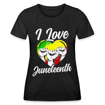 Ich Liebe Den Juneteenth Black African American - Frauen Funktions-T-Shirt - Schwarz - Vorne - AI Model Female 172 light (172cm)