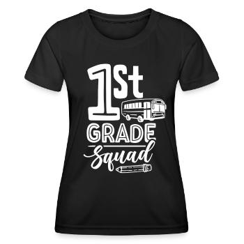 1 Klasse Team Erste Klasse Erstklässler - Frauen Funktions-T-Shirt - Schwarz - Vorne - AI Model Female 172 light (172cm)
