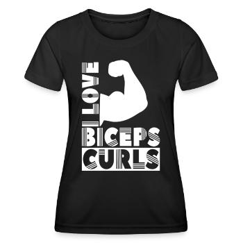 J’aime biceps boucles dictons biceps muscles - T-shirt sport Femme - noir - Devant - AI Model Female 172 light (172cm)