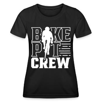 Fahrrad-Boxencrew Fahrradmechaniker Radrennen - Frauen Funktions-T-Shirt - Schwarz - Vorne - AI Model Female 172 light (172cm)