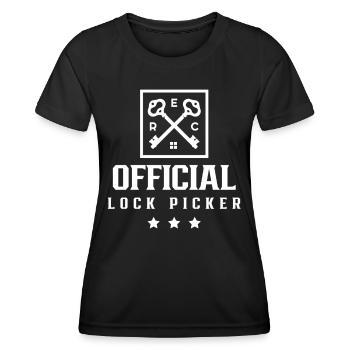 Official Lock Picker Lock Picker Lock - Women's Functional T-Shirt - black - Front - AI Model Female 172 light (172cm)