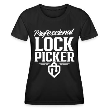 Professioneller Schlossknacker Lock Picker Knacken - Frauen Funktions-T-Shirt - Schwarz - Vorne - AI Model Female 172 light (172cm)