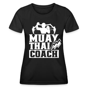 Muay Thai Trainer Combat Arts Martiaux Fighter - T-shirt sport Femme - noir - Devant - AI Model Female 172 light (172cm)
