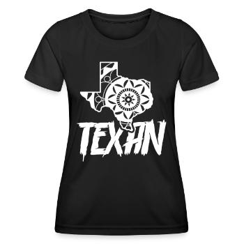 Dictons texans fiers Texas Texan - T-shirt sport Femme - noir - Devant - AI Model Female 172 light (172cm)