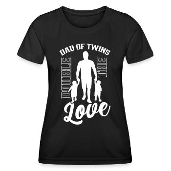 Père de jumeaux double amour jumeau - T-shirt sport Femme - noir - Devant - AI Model Female 172 light (172cm)