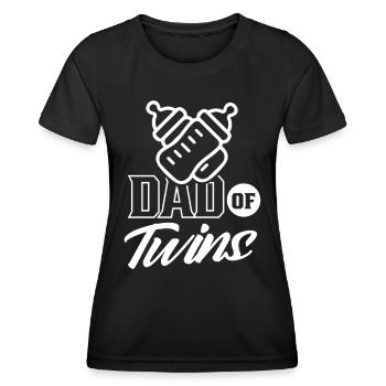 Vater Von Zwillingen Zwilling Zwillinge Humor - Frauen Funktions-T-Shirt - Schwarz - Vorne - AI Model Female 172 light (172cm)