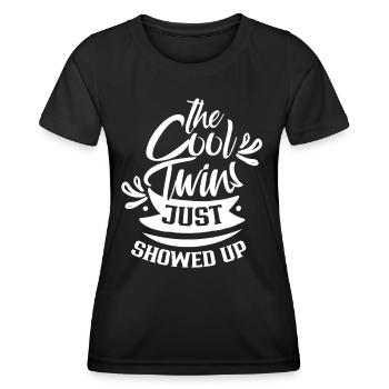 Les jumeaux cool viennent d’apparaître Humour - T-shirt sport Femme - noir - Devant - AI Model Female 172 light (172cm)