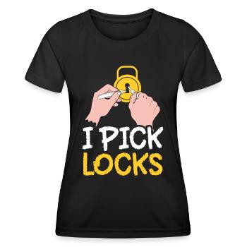 Ich Knacke Schlösser Schloss Lock Picking Knacker - Frauen Funktions-T-Shirt - Schwarz - Vorne - AI Model Female 172 light (172cm)