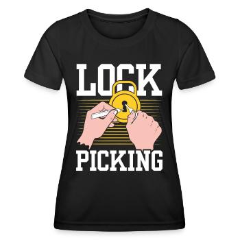 Lock Picking Knacker Knacken Schloss Lockpicking - Frauen Funktions-T-Shirt - Schwarz - Vorne - AI Model Female 172 light (172cm)
