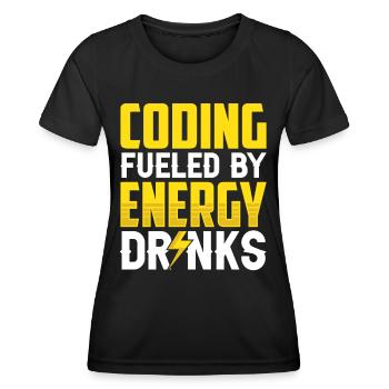 Programmieren Mit Energydrinks Coding Code Coder - Frauen Funktions-T-Shirt - Schwarz - Vorne - AI Model Female 172 light (172cm)