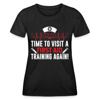 Time to attend a first aid course again - Women's Functional T-Shirt - black - Front - AI Model Female 172 light (172cm)