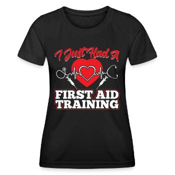 Ich Hatte Gerade Einen Erste Hilfe Kurs Lehrer - Frauen Funktions-T-Shirt - Schwarz - Vorne - AI Model Female 172 light (172cm)