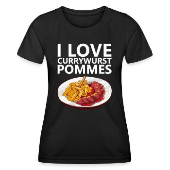 Currywurst Frites Bratwurst Ruhrpott Ruhrgebiet - T-shirt sport Femme - noir - Devant - AI Model Female 172 light (172cm)