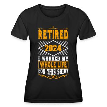 Retired 2024 Pensioner Pension Pensioner - Women's Functional T-Shirt - black - Front - AI Model Female 172 light (172cm)