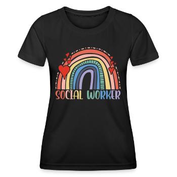 Travailleur social Travail social Profession de travailleur social - T-shirt sport Femme - noir - Devant - AI Model Female 172 light (172cm)