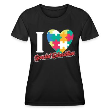 J’aime les enseignants en éducation spécialisée Éducation spécialisée - T-shirt sport Femme - noir - Devant - AI Model Female 172 light (172cm)
