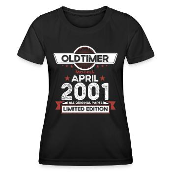 22. Geburtstag Mann Oldtimer April Jahrgang 2001 - Frauen Funktions-T-Shirt - Schwarz - Vorne - AI Model Female 172 light (172cm)