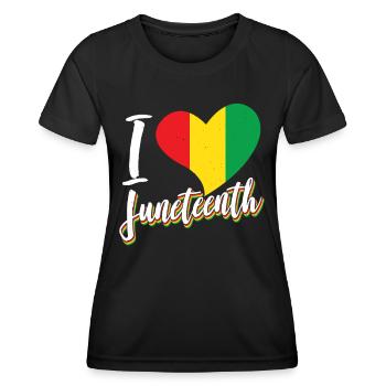 Ich Liebe Den Juneteenth African American Black - Frauen Funktions-T-Shirt - Schwarz - Vorne - AI Model Female 172 light (172cm)