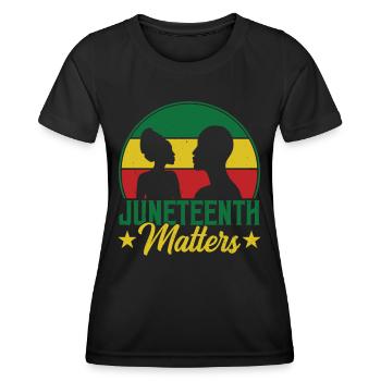 Juneteenth Matters African American Black 1865 - Frauen Funktions-T-Shirt - Schwarz - Vorne - AI Model Female 172 light (172cm)