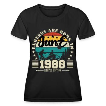 Juni 1988. Geburtstagsgeschenk Juni 1988. Juni. - Frauen Funktions-T-Shirt - Schwarz - Vorne - AI Model Female 172 light (172cm)