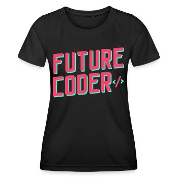 Programmeur de code de codage du futur codeur - T-shirt sport Femme - noir - Devant - AI Model Female 172 light (172cm)