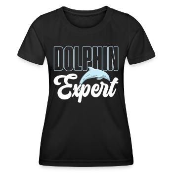 Expert Dauphin Dauphin Dauphin Amoureux des Dauphins - T-shirt sport Femme - noir - Devant - AI Model Female 172 light (172cm)
