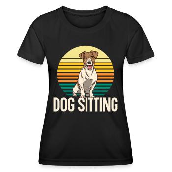 Dog Sitting Dog Dog Sitter Dog Sitting - Women's Functional T-Shirt - black - Front - AI Model Female 172 light (172cm)