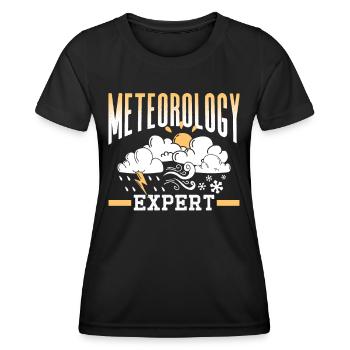 Meteorologie Experte Wettervorhersage Meteorologe - Frauen Funktions-T-Shirt - Schwarz - Vorne - AI Model Female 172 light (172cm)