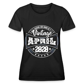 April 2020. Geburtstagsgeschenk April 2020 April - Frauen Funktions-T-Shirt - Schwarz - Vorne - AI Model Female 172 light (172cm)