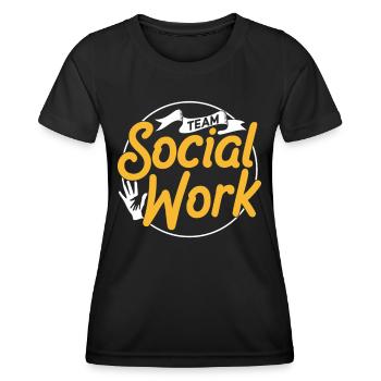 Équipe de travail social Travailleur social Travail social - T-shirt sport Femme - noir - Devant - AI Model Female 172 light (172cm)