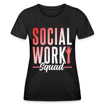 Équipe de travail social Travailleur social Travail social - T-shirt sport Femme - noir - Devant - AI Model Female 172 light (172cm)