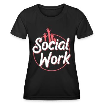 Travail social Travail social Profession de travailleur social - T-shirt sport Femme - noir - Devant - AI Model Female 172 light (172cm)