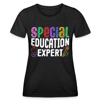 Expert en éducation spécialisée Enseignants en éducation spécialisée Éducation spécialisée - T-shirt sport Femme - noir - Devant - AI Model Female 172 light (172cm)