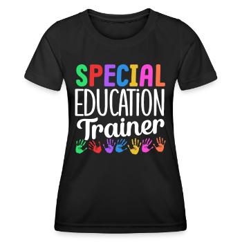 Formateur en éducation spécialisée Enseignant en éducation spécialisée - T-shirt sport Femme - noir - Devant - AI Model Female 172 light (172cm)