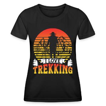 J’adore le trekking randonneurs - T-shirt sport Femme - noir - Devant - AI Model Female 172 light (172cm)