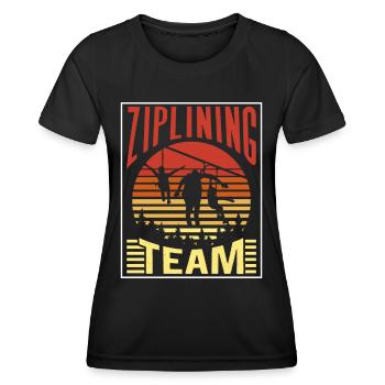 Ziplining Team Seilrutsche Zipline Sport Sprüche - Frauen Funktions-T-Shirt - Schwarz - Vorne - AI Model Female 172 light (172cm)