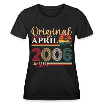 17th birthday man April Born 2006 Original - Women's Functional T-Shirt - black - Front - AI Model Female 172 light (172cm)