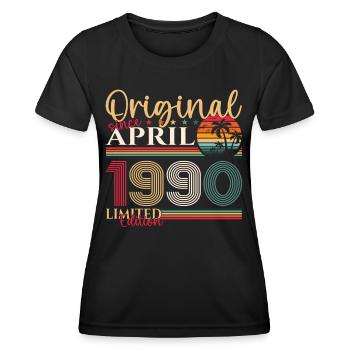 33rd birthday man April Born 1990 Original - Women's Functional T-Shirt - black - Front - AI Model Female 172 light (172cm)