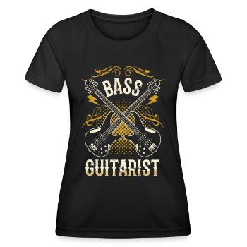 Guitariste Basse Bassiste Basse Musicien de guitare basse - T-shirt sport Femme - noir - Devant - AI Model Female 172 light (172cm)