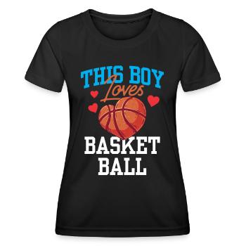 Ce garçon aime le basketteur - T-shirt sport Femme - noir - Devant - AI Model Female 172 light (172cm)