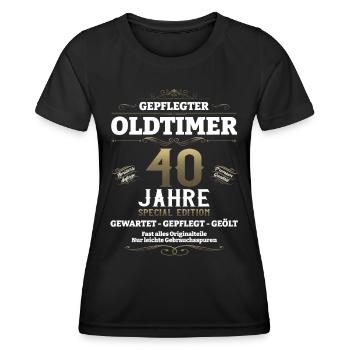 40. Geburtstag Mann Oldtimer Jahrgang 1983 - Frauen Funktions-T-Shirt - Schwarz - Vorne - AI Model Female 172 light (172cm)