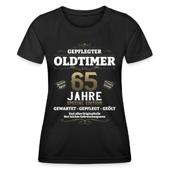 65. Geburtstag Mann Oldtimer Jahrgang 1958 - Frauen Funktions-T-Shirt - Schwarz - Vorne - AI Model Female 172 light (172cm)