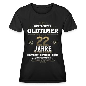 22. Geburtstag Mann Oldtimer Jahrgang 2001 - Frauen Funktions-T-Shirt - Schwarz - Vorne - AI Model Female 172 light (172cm)