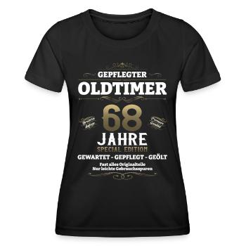 68. Geburtstag Mann Oldtimer Jahrgang 1955 - Frauen Funktions-T-Shirt - Schwarz - Vorne - AI Model Female 172 light (172cm)