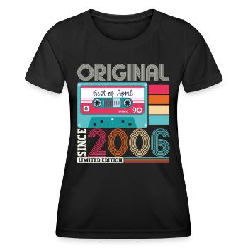 17th birthday man April vintage 2006 cassette - Women's Functional T-Shirt - black - Front - AI Model Female 172 light (172cm)