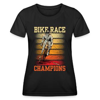 Radrennen Champions Fahrrad Radrennfahrer - Frauen Funktions-T-Shirt - Schwarz - Vorne - AI Model Female 172 light (172cm)